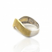 Sortija de oro blanco y amarillo 18 k