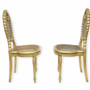 Pair of Louis XVI style chairs, early 20th century - 4