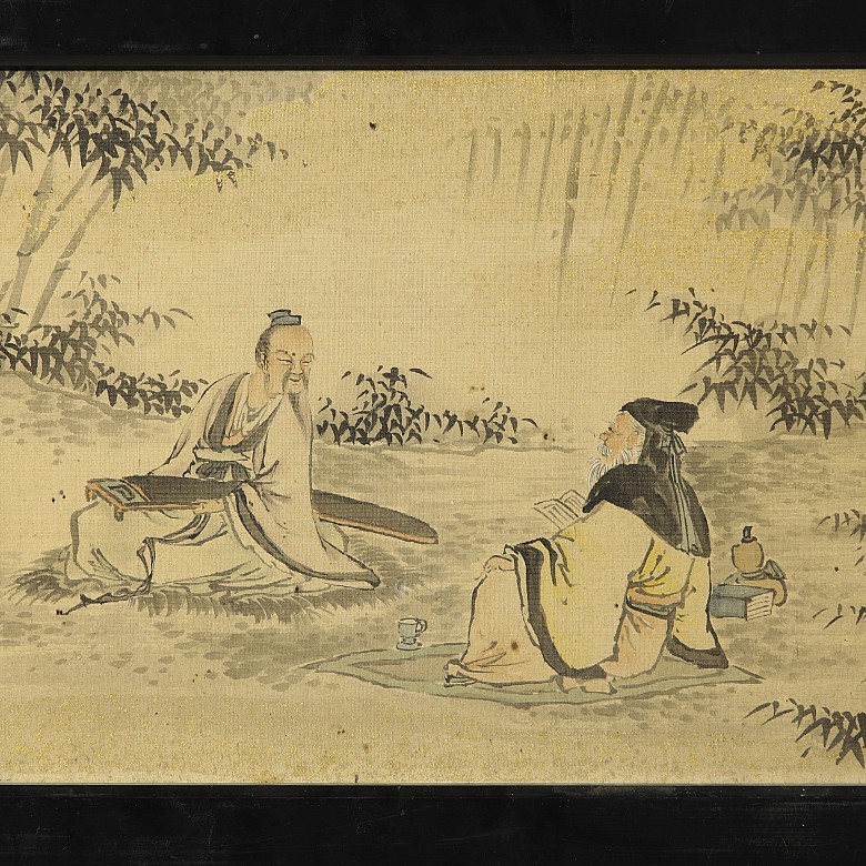 Pair of Chinese paintings ‘Scenes in the Countryside’, 20th century