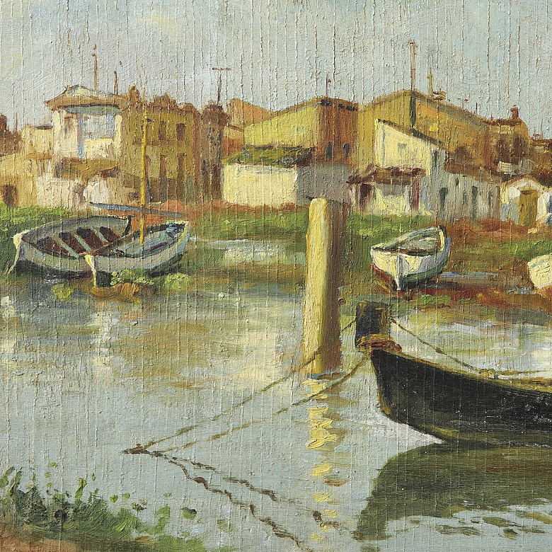 Anonymous (20th century) ‘Boats in the Albufera’