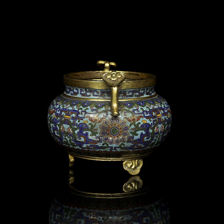 Cloisonné tripod censer ‘Ruyi and phoenix’, Qing dynasty - 1