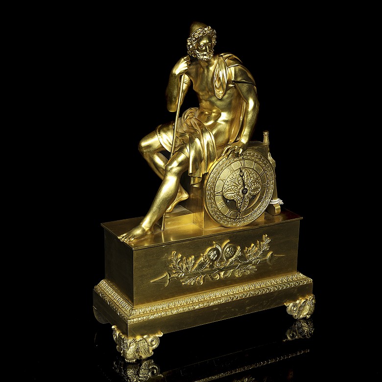 Empire gilt table clock, France, 19th century