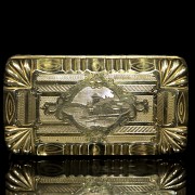 A silver gilded cigarette case, 19th century