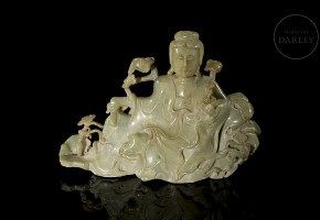 ‘Guanyn’ carved Shoushan stone, Qing dynasty