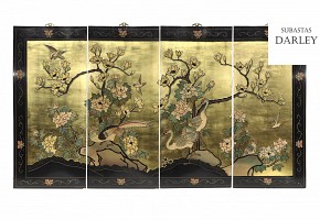 Chinese four-leaf folding screen, 20th century