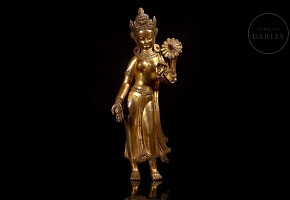 Gilt bronze figure “Tara”, Nepal, 19th century