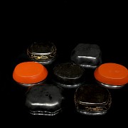 Set of lacquered wooden bowls, 20th century