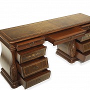 Mueble tocador de madera de palma de nogal