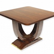 Square Art Deco style coffee table in Palo Santo wood