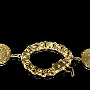 Bracelet with two gold coins