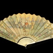 Fan with bone stick ‘Escena galante’, 19th century