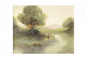 Juan Antonio Breyel (1925) ‘Landscape by the river’