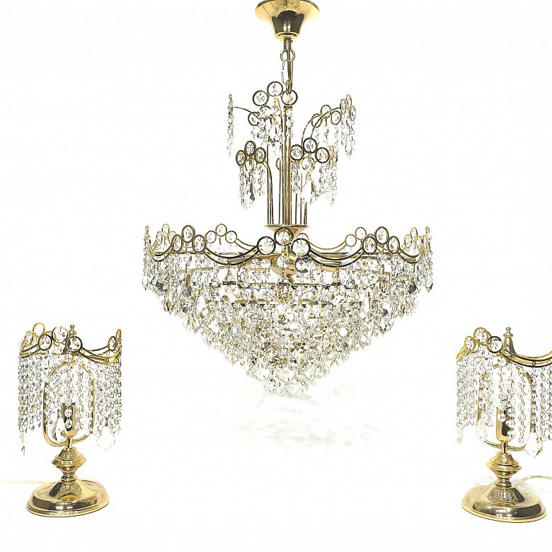 Set of chandeliers with Swarovski crystals, 20th century