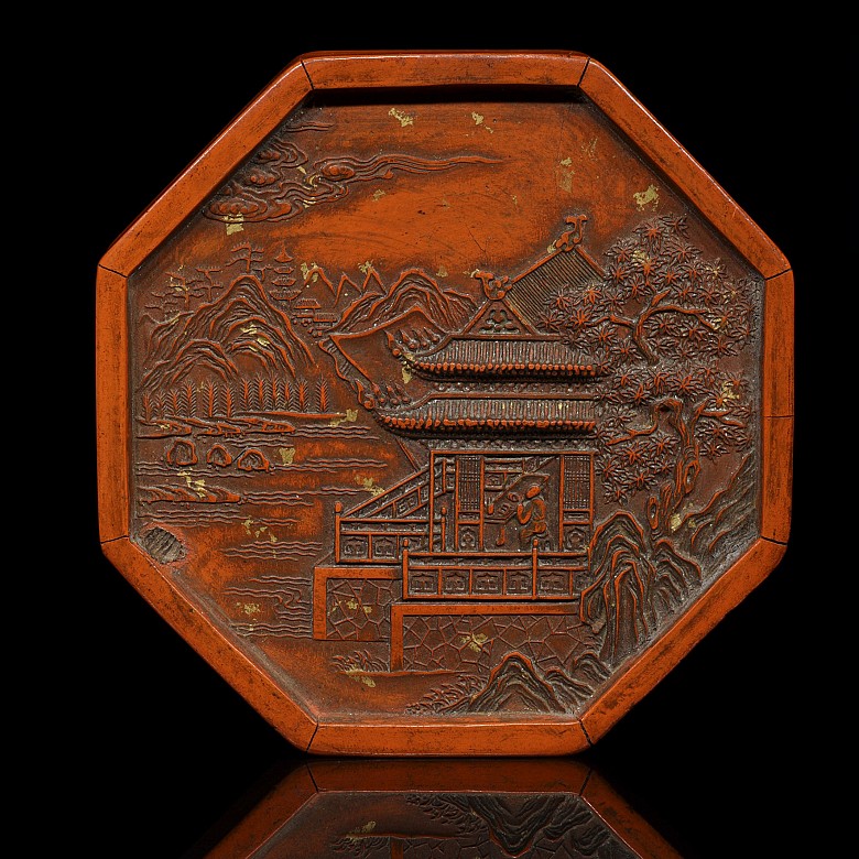 Cinnabar ink piece, Qing dynasty, Qianlong