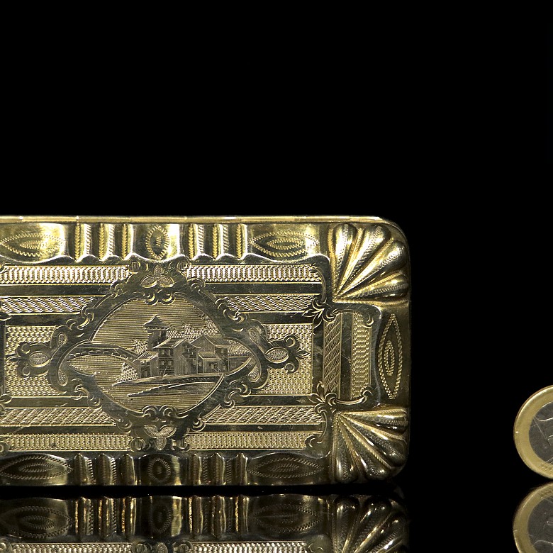 A silver gilded cigarette case, 19th century