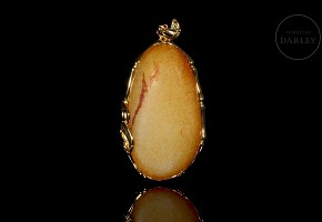 Jade and silver ‘Bamboo’ pendant, Qing dynasty