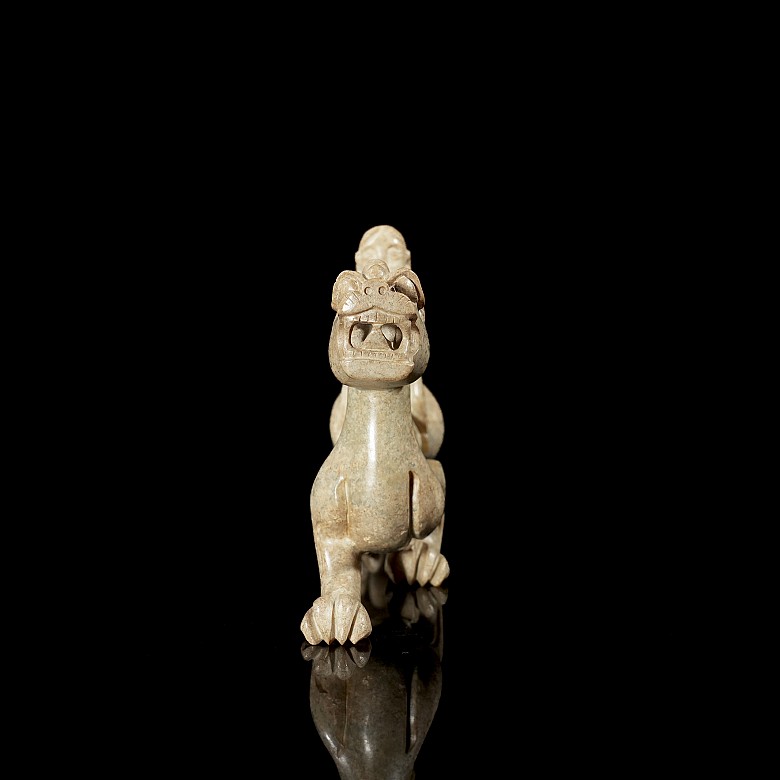 Carved jade figurine ‘Rider and Dragon’, Han style