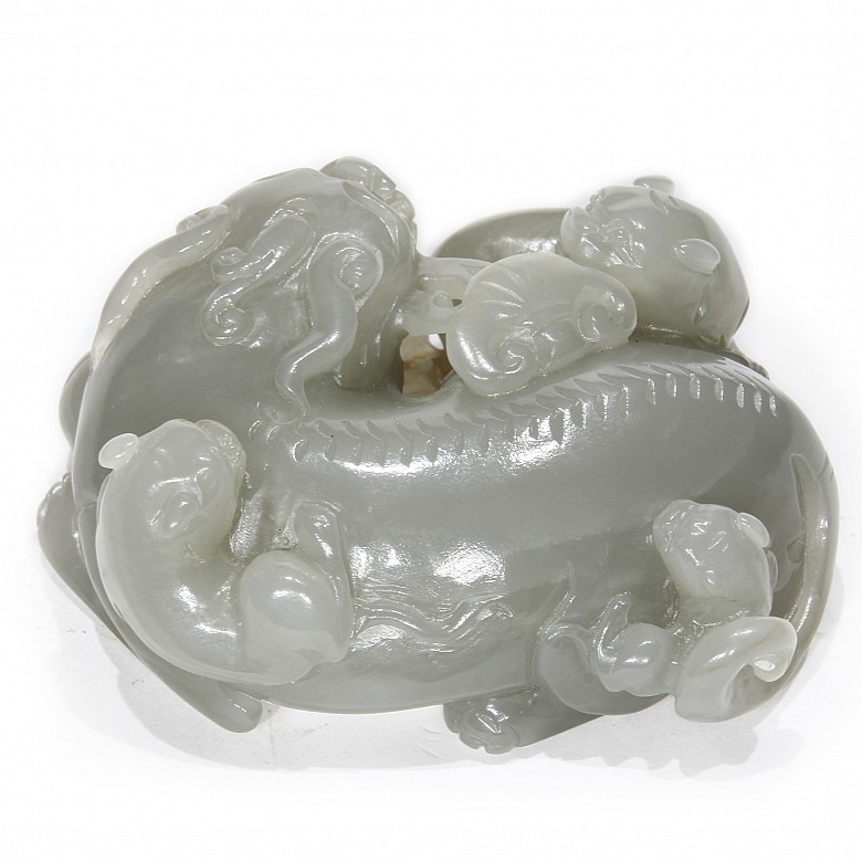 Carved jade figurine, Qing dynasty.