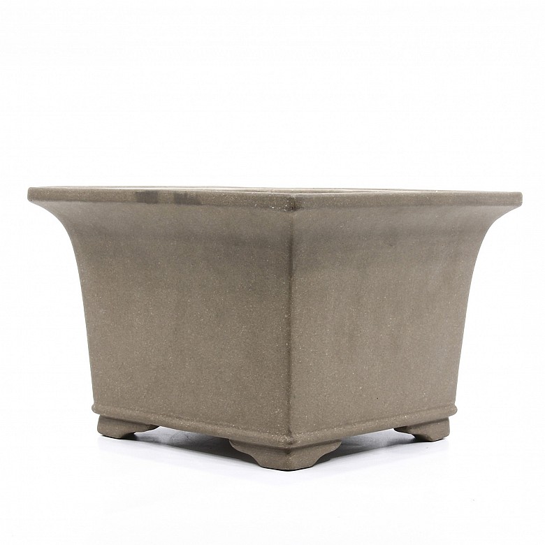 An square clay pot, Yixing, China.