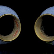 Pair of bronze vases with cloisonné decoration, 20th century