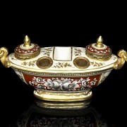 Porcelain writing desk “Flowers on red background” 18th-19th century