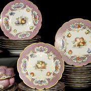 Polychrome and gilded porcelain tableware, Meissen