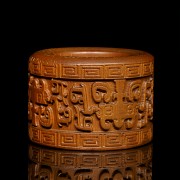 Carved wooden ring, 20th Century