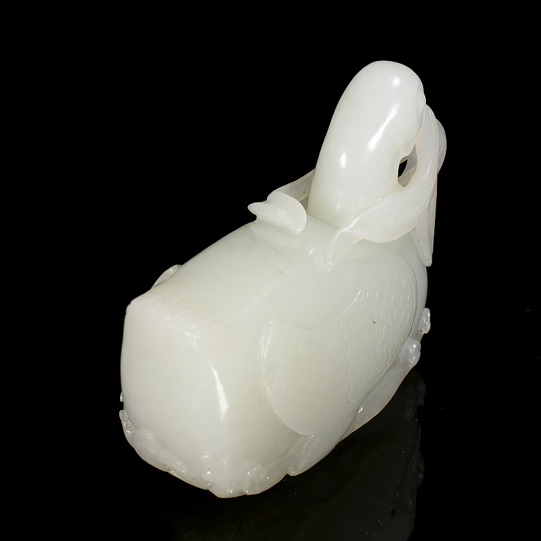 Carved jade figurine ‘Duck and Lotus’, Qing dynasty