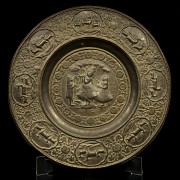 Indian embossed plate, 19th century