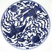 Phoenix porcelain plate, China, 20th century