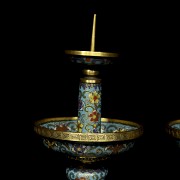 Pair of cloisonné candlesticks, Qing dynasty, Qianglong period