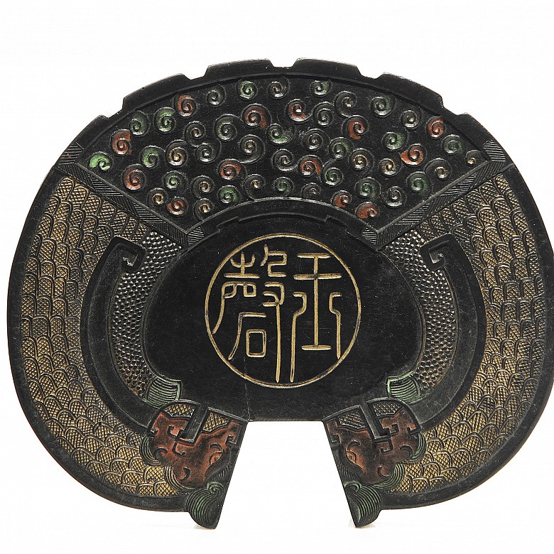 Chinese ink plate with reliefs, Qing dynasty