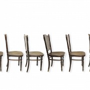 Set of six wooden chairs, Fischel, 19th- 20th century