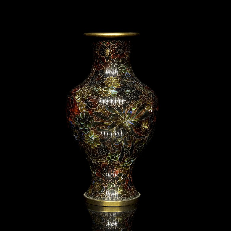 Cloisonné vase ‘Flowers’, 20th century - 3