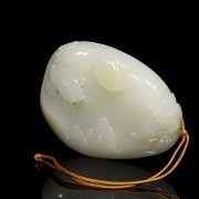 White jade pendant 'Squirrel and butterfly', Qing dynasty, Qianlong