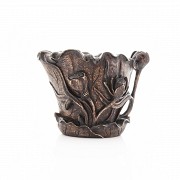 Chinese carved wood libation cup, 19th century.