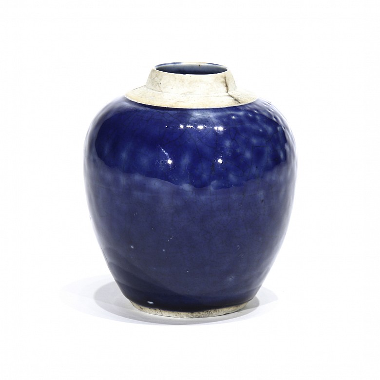 Small glazed vase in blue, 20th century