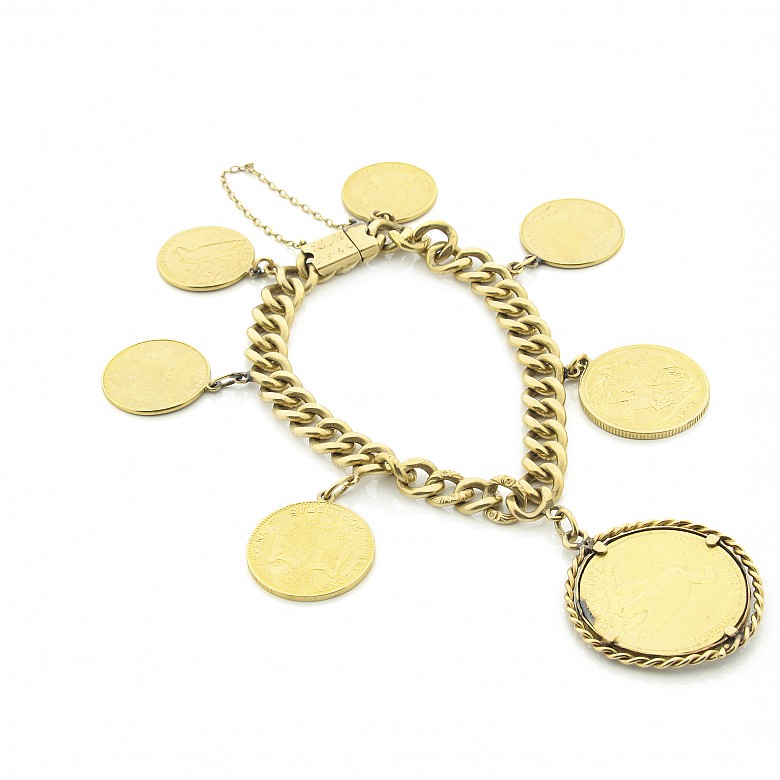 Coin bracelet, 18k yellow gold