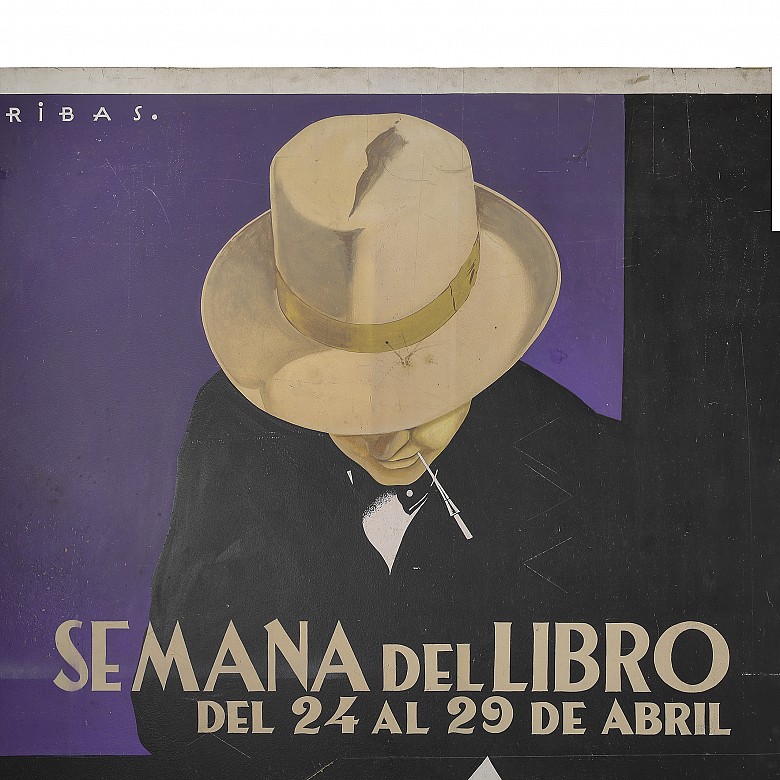 Federico Ribas Montenegro (1890 - 1952) Panel publicitario. Semana del libro Madrid, 1931.