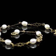 Pulsera de oro amarillo 18 k y perlas