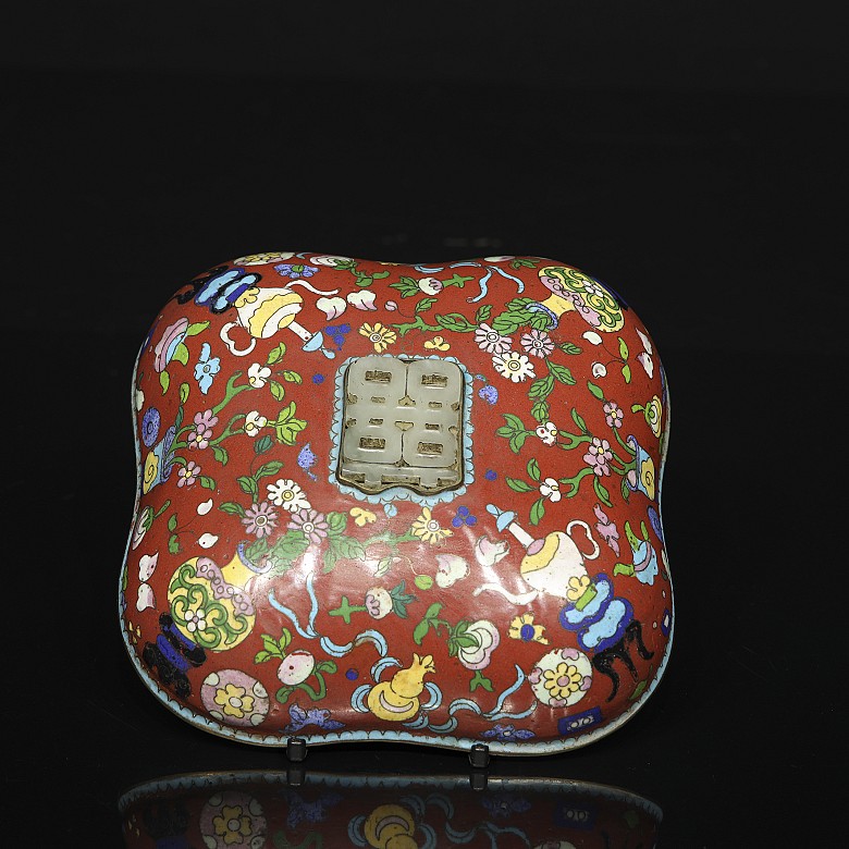 Cloisonné box ‘Vases’, 20th century