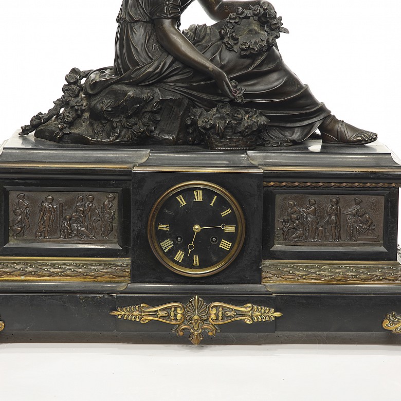 Louis Alfred Habert (1824-1893) ‘Mantel clock with garniture’