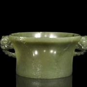 Green jade bowl, 20th Century - 20th Century