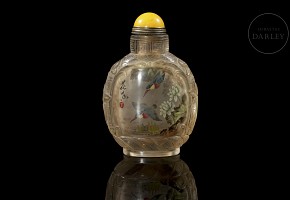 Enamelled glass snuff bottle ‘Birds’, 20th century