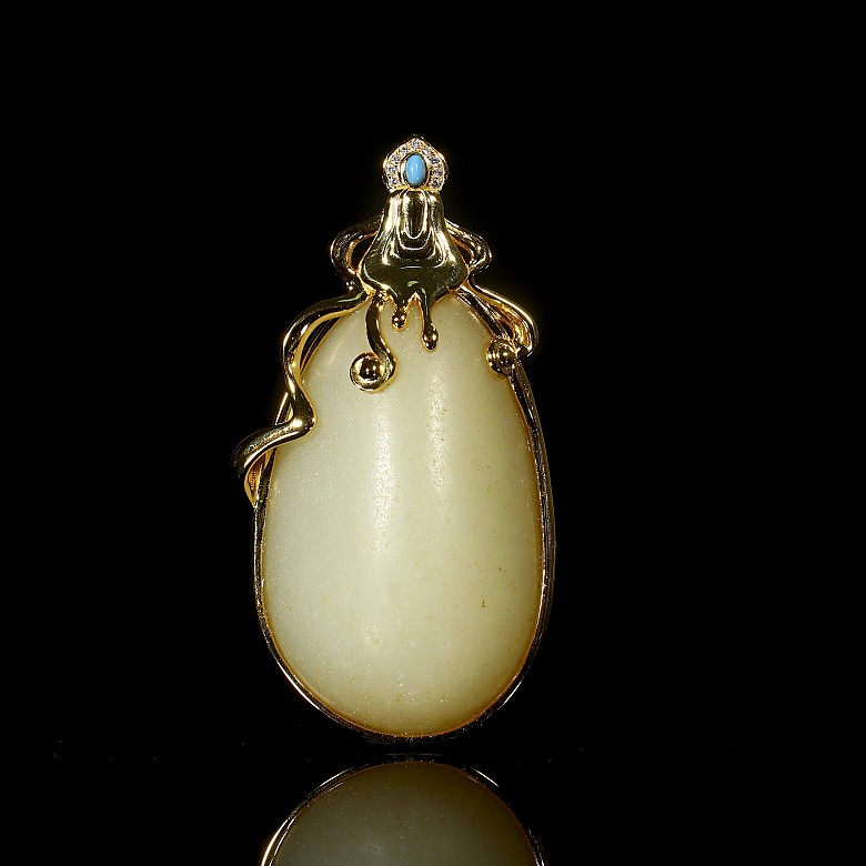 Silver and jade pendant, Qing dynasty