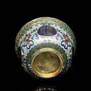 Bronze cup with cloisonné enamel, 20th century