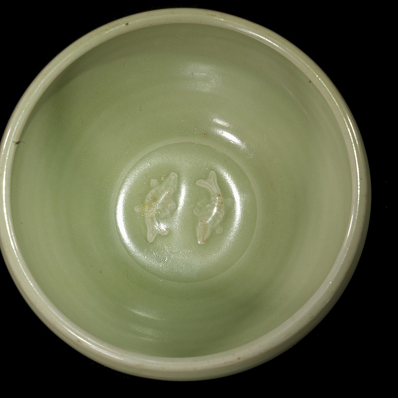 Celadon green ceramic ‘Fish’ bowl, Song style