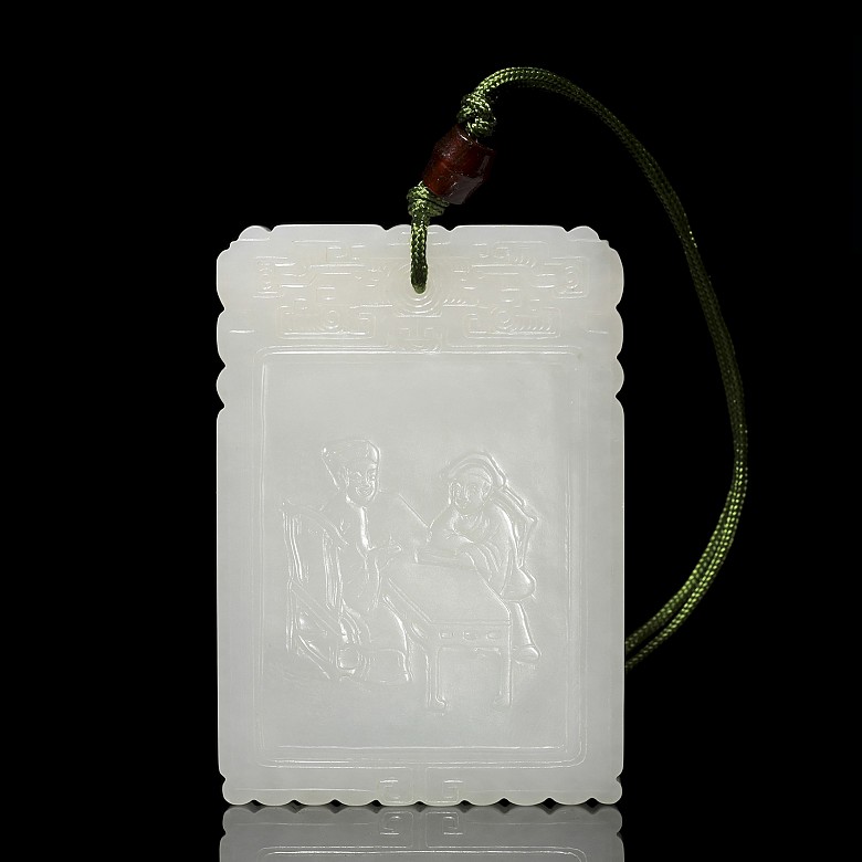 White jade plaque, Qing dynasty, Qianlong period