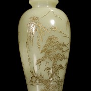 Pequeño jarrón de jade de Hetian, dinastía Qing