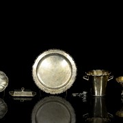 Set of six silver utensils, 20th century